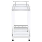 JEFFERSON 2-TIER GLASS SHELF ACRYLIC BAR CART CHROME - Image 3
