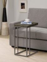 PEDRO EXPANDABLE C-SHAPED SOFA SIDE TABLE WEATHERED GREY - Image 2