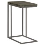 PEDRO EXPANDABLE C-SHAPED SOFA SIDE TABLE WEATHERED GREY