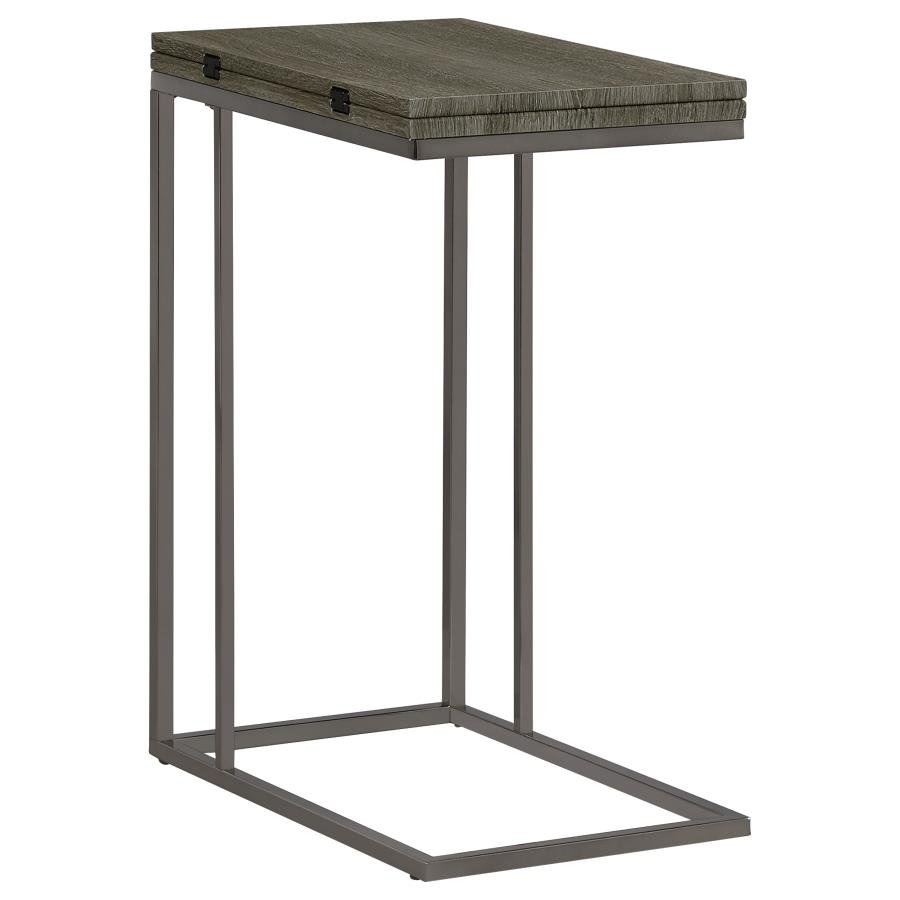 902864_03x900.jpg PEDRO EXPANDABLE C-SHAPED SOFA SIDE TABLE WEATHERED GREY - Image 1