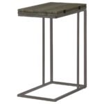 PEDRO EXPANDABLE C-SHAPED SOFA SIDE TABLE WEATHERED GREY - Image 6