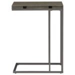 PEDRO EXPANDABLE C-SHAPED SOFA SIDE TABLE WEATHERED GREY - Image 7