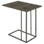 PEDRO EXPANDABLE C-SHAPED SOFA SIDE TABLE WEATHERED GREY - Image 9