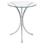 ELOISE ROUND GLASS TOP ACCENT SIDE TABLE CHROME