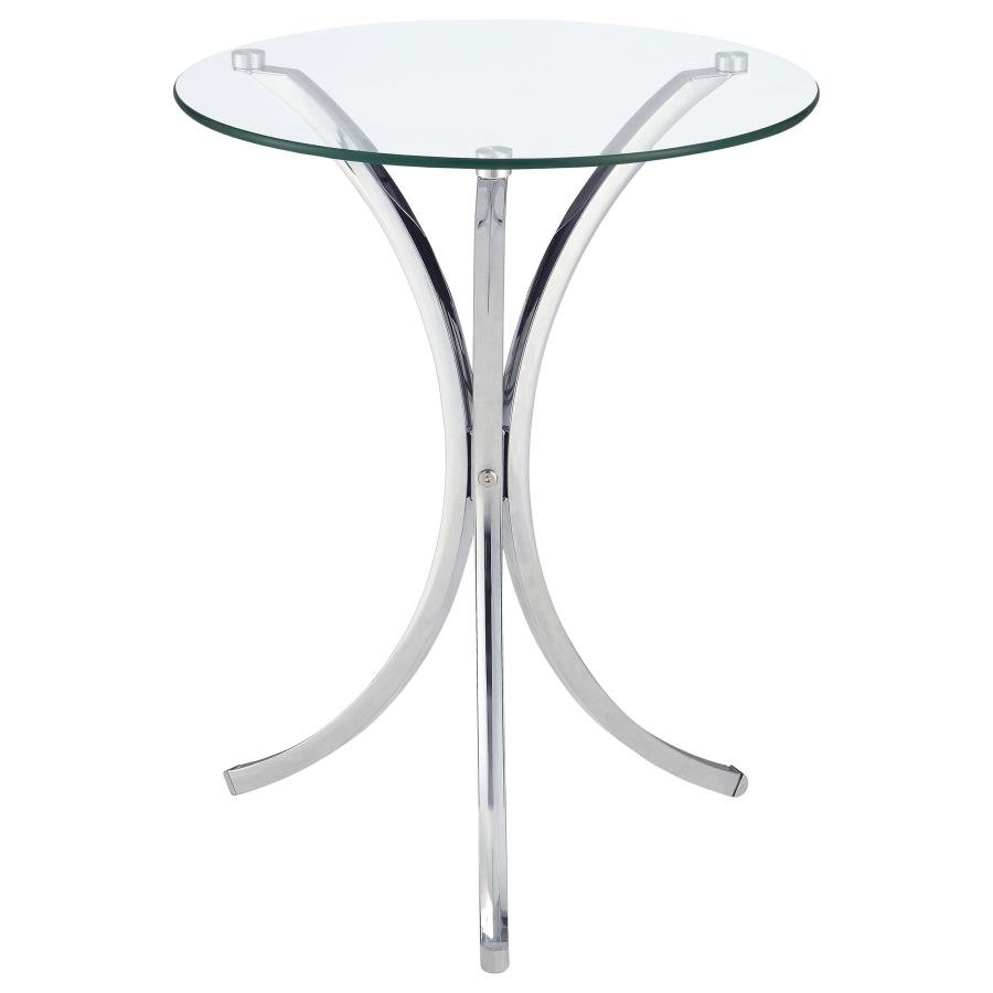 902869_02x900.jpg ELOISE ROUND GLASS TOP ACCENT SIDE TABLE CHROME - Image 1