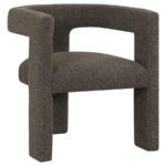PETRA BOUCLE UPHOLSTERED ACCENT SIDE CHAIR CHOCOLATE BROWN