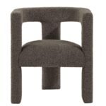 PETRA BOUCLE UPHOLSTERED ACCENT SIDE CHAIR CHOCOLATE BROWN - Image 3