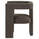PETRA BOUCLE UPHOLSTERED ACCENT SIDE CHAIR CHOCOLATE BROWN - Image 5