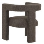 PETRA BOUCLE UPHOLSTERED ACCENT SIDE CHAIR CHOCOLATE BROWN - Image 6