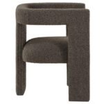 PETRA BOUCLE UPHOLSTERED ACCENT SIDE CHAIR CHOCOLATE BROWN - Image 9