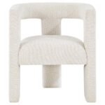PETRA BOUCLE UPHOLSTERED ACCENT SIDE CHAIR WHITE - Image 3