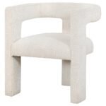 PETRA BOUCLE UPHOLSTERED ACCENT SIDE CHAIR WHITE - Image 4