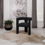 PETRA BOUCLE UPHOLSTERED ACCENT SIDE CHAIR BLACK - Image 2