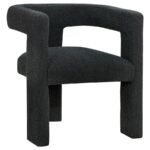 PETRA BOUCLE UPHOLSTERED ACCENT SIDE CHAIR BLACK