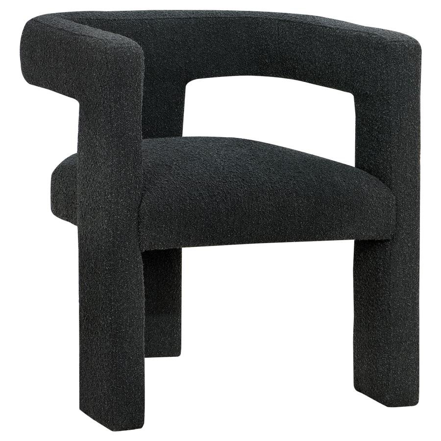 902882_02x900.jpg PETRA BOUCLE UPHOLSTERED ACCENT SIDE CHAIR BLACK - Image 1