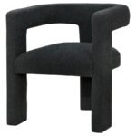 PETRA BOUCLE UPHOLSTERED ACCENT SIDE CHAIR BLACK - Image 4