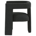 PETRA BOUCLE UPHOLSTERED ACCENT SIDE CHAIR BLACK - Image 5
