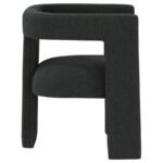 PETRA BOUCLE UPHOLSTERED ACCENT SIDE CHAIR BLACK - Image 9