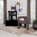 PETRA BOUCLE UPHOLSTERED ACCENT SIDE CHAIR BLACK - Image 12