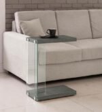 COLBY ENGINEERED WOOD C-SHAPED SIDE TABLE WEATHERED GREY - Image 2