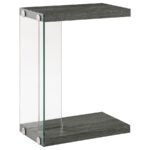 COLBY ENGINEERED WOOD C-SHAPED SIDE TABLE WEATHERED GREY - Image 4