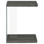 COLBY ENGINEERED WOOD C-SHAPED SIDE TABLE WEATHERED GREY - Image 5