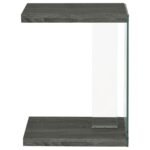 COLBY ENGINEERED WOOD C-SHAPED SIDE TABLE WEATHERED GREY - Image 7