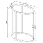 KYLE OVAL GLASS TOP C-SHAPED SOFA SIDE TABLE CHROME - Image 8