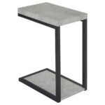 BECK ENGINEERED WOOD C-SHAPE SOFA SIDE TABLE CEMENT