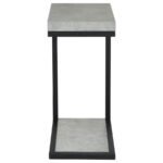 BECK ENGINEERED WOOD C-SHAPE SOFA SIDE TABLE CEMENT - Image 3