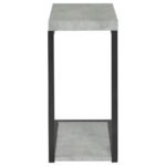 BECK ENGINEERED WOOD C-SHAPE SOFA SIDE TABLE CEMENT - Image 5