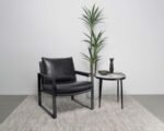ROSALIND UPHOLSTERED TRACK ARM ACCENT CHAIR BLACK - Image 2