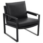 ROSALIND UPHOLSTERED TRACK ARM ACCENT CHAIR BLACK