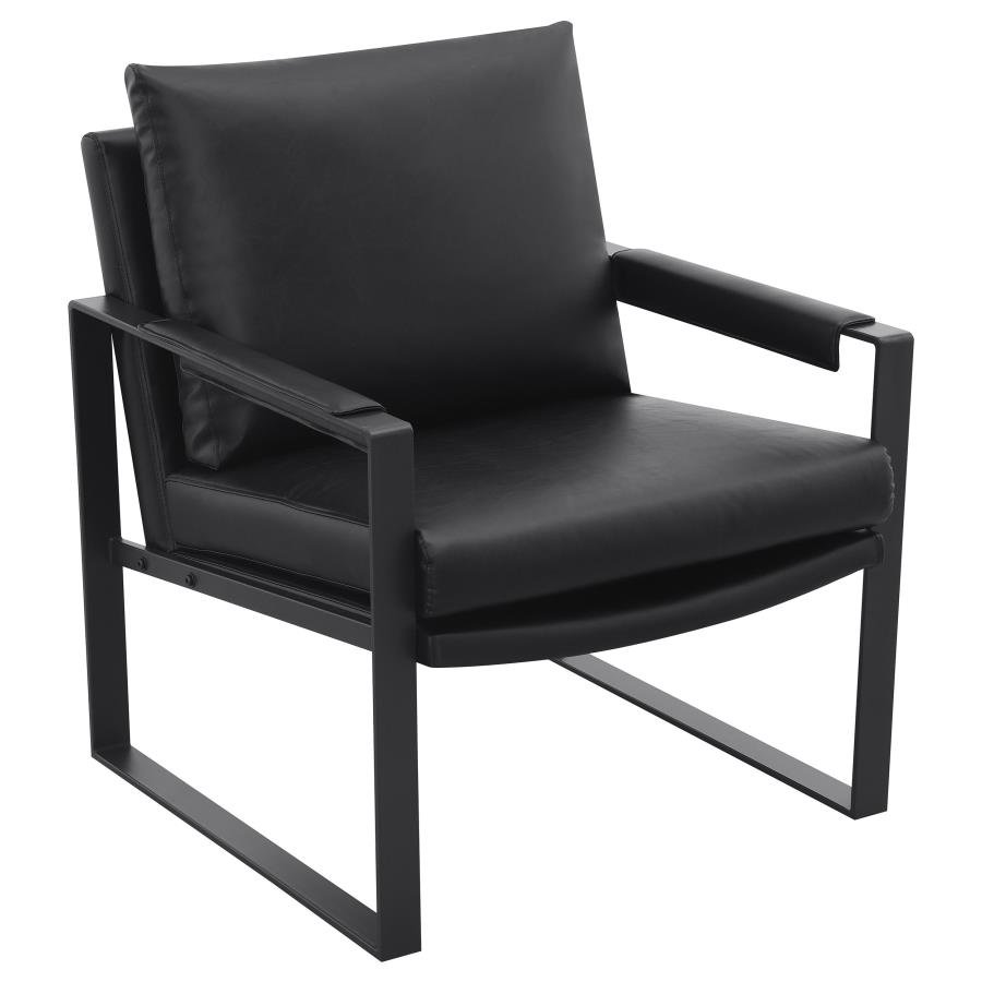 903021_02x900.jpg ROSALIND UPHOLSTERED TRACK ARM ACCENT CHAIR BLACK - Image 1