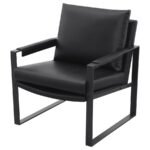 ROSALIND UPHOLSTERED TRACK ARM ACCENT CHAIR BLACK - Image 4