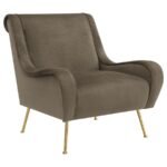RICCI UPHOLSTERED SADDLE ARM ACCENT CHAIR TRUFFLE