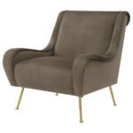 RICCI UPHOLSTERED SADDLE ARM ACCENT CHAIR TRUFFLE - Image 4