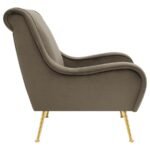 RICCI UPHOLSTERED SADDLE ARM ACCENT CHAIR TRUFFLE - Image 8