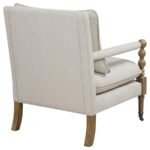 DEMPSY UPHOLSTERED ACCENT CHAIR WITH CASTERS BEIGE - Image 6