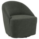 LEON UPHOLSTERED BARREL ACCENT SWIVEL CHAIR HUNTER GREEN