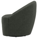 LEON UPHOLSTERED BARREL ACCENT SWIVEL CHAIR HUNTER GREEN - Image 5