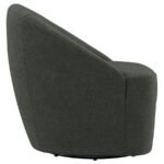 LEON UPHOLSTERED BARREL ACCENT SWIVEL CHAIR HUNTER GREEN - Image 9