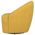 LEON UPHOLSTERED BARREL ACCENT SWIVEL CHAIR MUSTARD YELLOW - Image 5