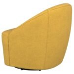 LEON UPHOLSTERED BARREL ACCENT SWIVEL CHAIR MUSTARD YELLOW - Image 6