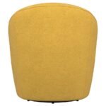 LEON UPHOLSTERED BARREL ACCENT SWIVEL CHAIR MUSTARD YELLOW - Image 7