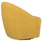 LEON UPHOLSTERED BARREL ACCENT SWIVEL CHAIR MUSTARD YELLOW - Image 8