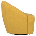 LEON UPHOLSTERED BARREL ACCENT SWIVEL CHAIR MUSTARD YELLOW - Image 9