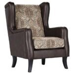 ELMBROOK UPHOLSTERED WINGBACK ACCENT CLUB CHAIR BROWN