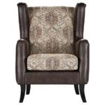 ELMBROOK UPHOLSTERED WINGBACK ACCENT CLUB CHAIR BROWN - Image 3