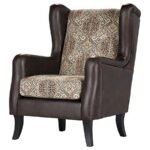 ELMBROOK UPHOLSTERED WINGBACK ACCENT CLUB CHAIR BROWN - Image 4